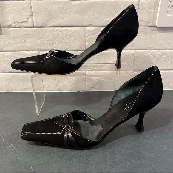 Kate Spade sz 8.5 black suede square to d’orsay pumps - Picture 4 of 16